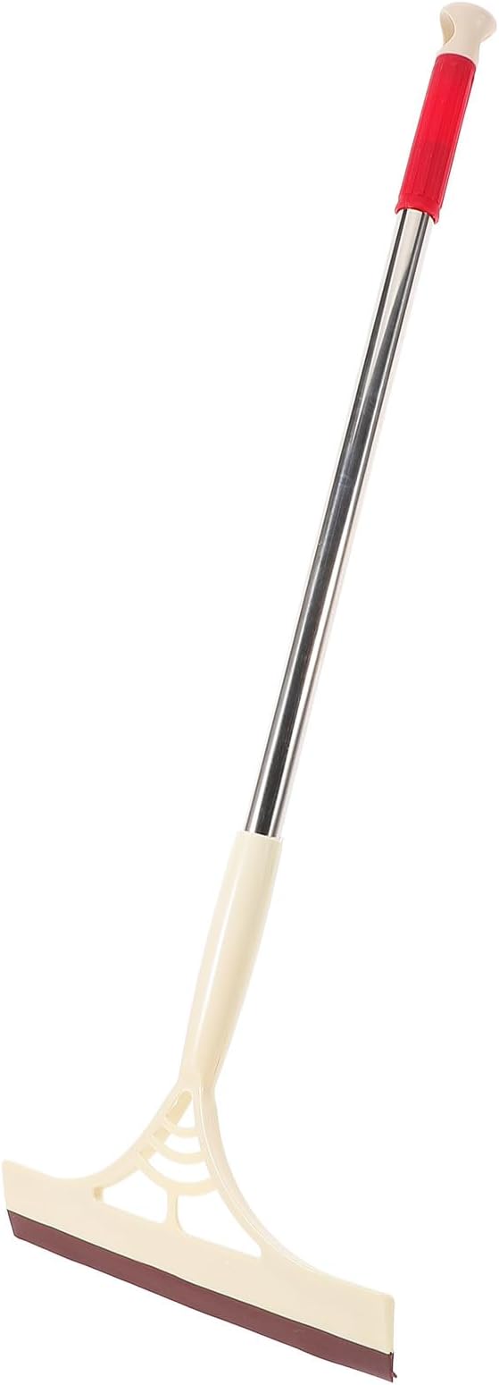 Multifunctional Glass Squeegee and Window Scrubber with Water-Resistant Blade, Dry and Wet Use, Khaki for Home Glass and Mirror Cleaning
