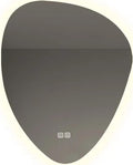 Irregular Bathroom Mirror with LED Lights, Wall Mounted Mirror with Touch Switch and Demister Pad, Drop Shape Decorative Mirror, 3 Colors Dimmable Lighting(A,31.5 * 51.2in/80 * 130cm)