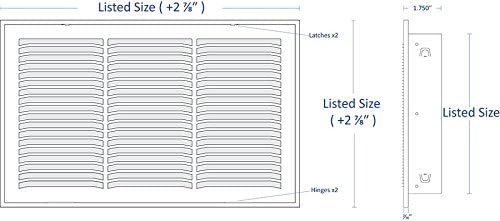 20" X 24" Return Air Filter Grille - Filter Included - Easy Plastic Tabs for Removable Face/Door - HVAC VENT DUCT COVER - White [Outer Dimensions: 22 5/8"w X 26 5/8"h]