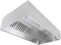 Commercial Kitchen Restaurant Duty Exhaust Hood, Wall Canopy Stainless Steel Exhaust Hood with Baffle Hood Filters, High Temperature Light Fixtures, and 16” Round Exhaust Riser (9" Long Hood)