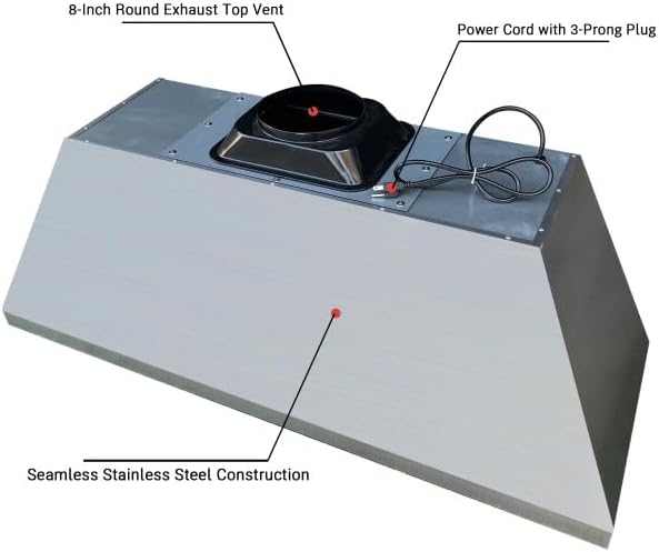 CT Copper Tailor Sloped Copper Vent Hood Wall Mount,54'' W,39''H,1260 CFM Exhaust Fan,Stainless Steel Vent,LED Light,Dishwasher-Safe Baffle Filters,VH8TR1