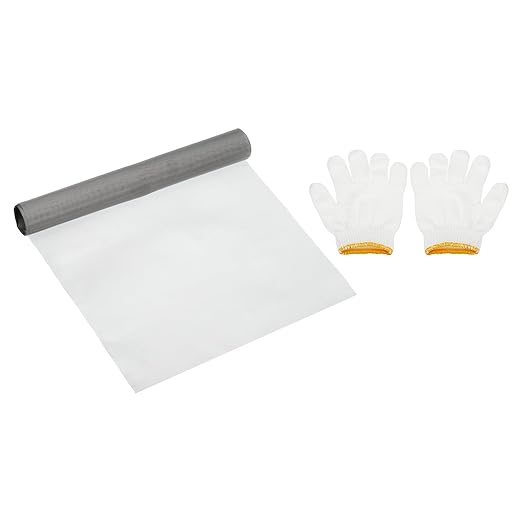 PATIKIL 40" L x 10" W Woven Wire Mesh, 250 Mesh 304 Stainless Steel Air Vent Filter Screen with Gloves for Window Security Vent Cover Filtration Animals Fence