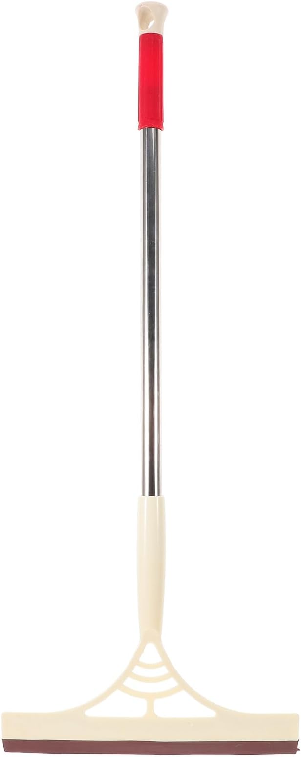 Multifunction Window Squeegee Cleaner with Extendable Handle, Dry and Wet Glass Scraper Brush, Khaki for Bathroom Shower Door and Floor Cleaning