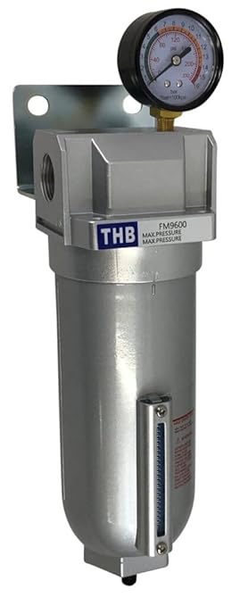 3/4" NPT Industrial Coalescing 0.01u Micron Filter Removes 99.98% of Oil, Moisture Vapor, Aerosols from Compressed Air Lines, 11oz Bowl, Auto Drain
