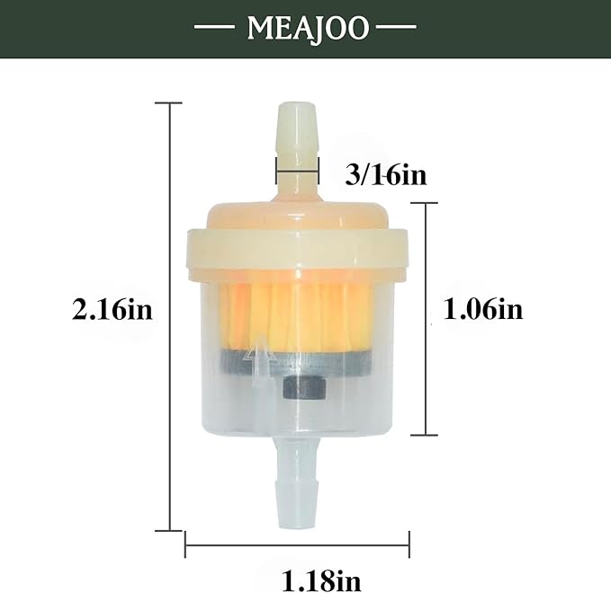 10PCS 3/16" 5mm-6mm Gas Inline Fuel Filter, with magnet, Fit for ATV Scooter Moped Go Kart Dirt Bikes Snowblower Motorcycle Lawnmower Taotao Small Tractors Snowmobiles and Other Small Engines