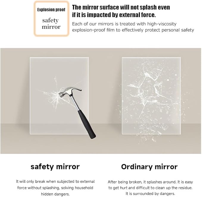 JSLJDM 500X500 mm Illuminated Backlit LED Bathroom Mirror, Wall Mounted Multifunction Bathroom Vanity Mirror with Lights and Demister Pad, Energy-Saving Illuminated Smart Mirror 60cm/23.5in Gold