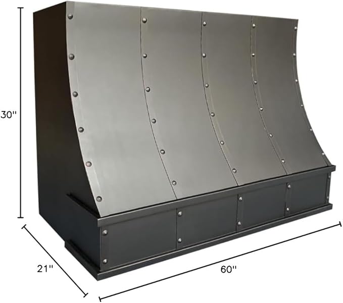 CT Copper Tailor Sloped Copper Vent Hood Wall Mount,60'' W,30''H,1260 CFM Exhaust Fan,Stainless Steel Vent,LED Light,Dishwasher-Safe Baffle Filters,VH8TR1
