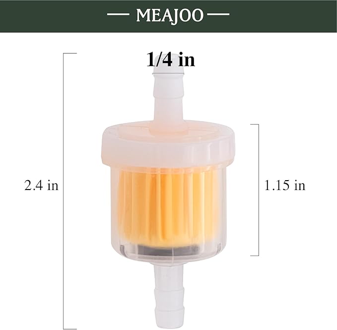 15PCS 1/4 Inch Gas Inline Fuel Filters, with magnet, Universal for Stratton Small Engine, Kohler, Kawasaki, Birggs, John Deere, Gasoline Generator Lawn Mower Motorcycle