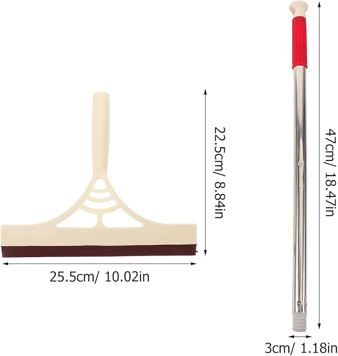 DOITOOL Multipurpose Window Scrubber and Squeegee Broom with Telescoping Handle, Wet Dry Car Window Cleaner Tool for Glass, Shower Doors, and Household Surfaces – Khaki