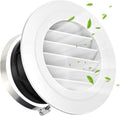 Soffit Vents 4 Inch, Round Exhaust Air Vent Cover with Built-in Fly Screen for Bathroom Kithchen Office Home, White 1P 100mm