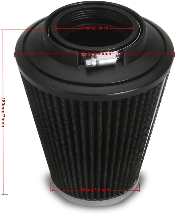 Big Sucker cone Air filter intake for harley air Cleaner Sportster Softail fatboy heritage dyna touring street road king Glide (Deep style -Black, TypeD : Touring M8 17-UP, Softail 18-UP)