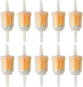 Inline Plastic Fuel Filters Set 10 Pieces For Lawn Garden Equipment And Gas Powered Engines, 6mm/8mm Compatibility