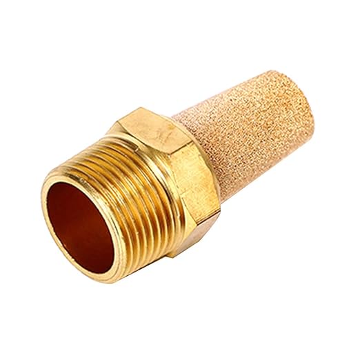 Beduan 3Pcs Pneumatic Brass Exhaust Muffler Filter,3/4" Male Thread Hex Sintered Silencer Air Line Fitting