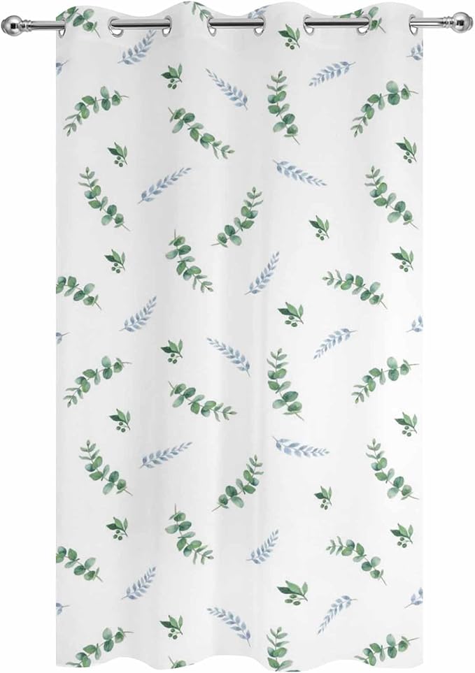 Leaf Outdoor Curtains for Patio Summer Jugal Leaves Pastoral Plant Waterproof Outside Curtains with Grommet Top Weatherproof Curtain for Cabana Pergola Gazebo, 1 Panel, 54" W x 84" L