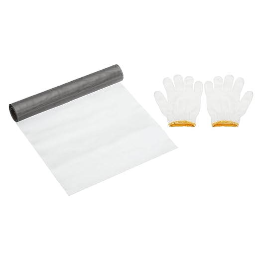 PATIKIL 40" L x 10" W Woven Wire Mesh, 150 Mesh 304 Stainless Steel Air Vent Filter Screen with Gloves for Window Security Vent Cover Filtration Animals Fence