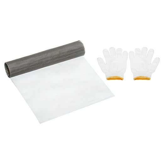 PATIKIL 40" L x 10" W Woven Wire Mesh, 200 Mesh 304 Stainless Steel Air Vent Filter Screen with Gloves for Window Security Vent Cover Filtration Animals Fence