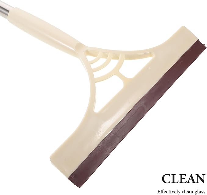 Multi-Function Window Squeegee with Water Scraper for Wet and Dry Cleaning, Khaki Bathroom Cleaner Tool for Shower Doors, Mirrors, Glass and Screen Surfaces
