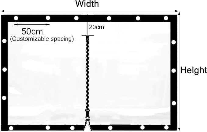 Curtain Patio Enclosure, Water Proof PVC Curtains for Gazebos with Zip, Transparent Outdoor Tarps for Patio Enclosure, Camping, Porch(1.7x2.5m)