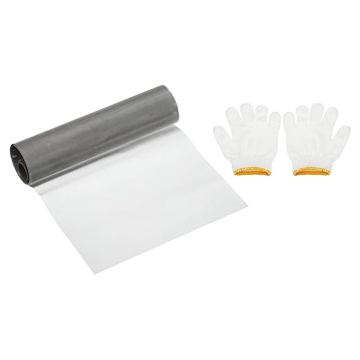 PATIKIL 40" L x 16" W Woven Wire Mesh, 100 Mesh 304 Stainless Steel Air Vent Filter Screen with Gloves for Window Security Vent Cover Filtration Animals Fence
