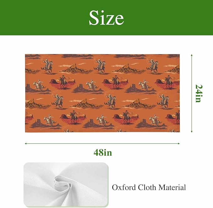 Cowboys Horses 1 Pc Fluorescent Light Cover 4 x 2 Feet, Desert Ethnic Winds Orange Background Covers for Ceiling Lights Magnetic Light Cloth Filter for Classroom Office Home