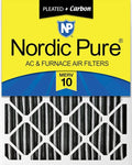 Nordic Pure 20x20x4 (Actual Size: 19 1/2 x 19 1/2 x 3 5/8) Furnace Air Filters MERV 10 Pleated + Carbon 1 Pack
