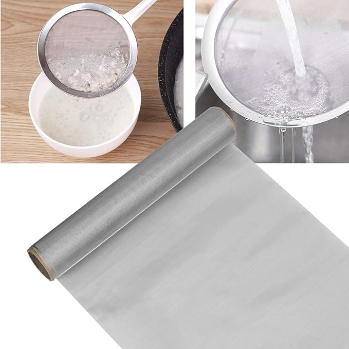 Stainless Steel Woven Wire Mesh 304 Stainless Steel Woven Wire Mesh 100 Mesh Filter Screen Sheet Heat-Resistant Tear Resistance Anti Mosquito Insect Mesh for Filter, Air Bricks, Garden