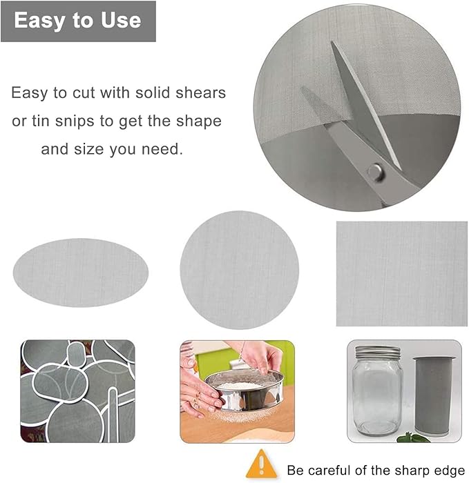 Stainless Steel Woven Wire Mesh Stainless Steel Wire Mesh 100 Mesh Filter Screen Rodent Proof Insect Mesh High Density Tear Resistant for Airbricks Garden Protection (Silver 1.2x6m