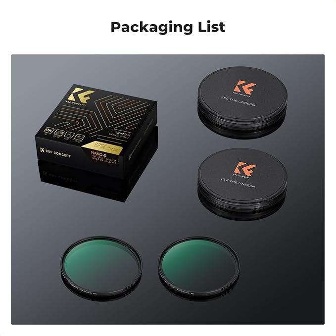 K&F CONCEPT 55mm Black Diffusion 1/4 & 1/8 Lens Filter Kit (2 Pcs), Mist Cinematic Effect Filter for Vlog/Video/Portrait Image with 28 Multi-Layer Coated