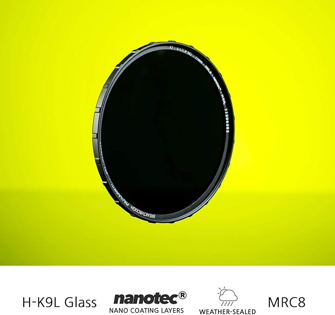 Breakthrough Photography 72mm X2 3-Stop Fixed ND Filter for Camera Lenses, Neutral Density Professional Photography Filter, MRC8, H-K9L Glass, Nanotec, Ultra-Slim, Weather-Sealed