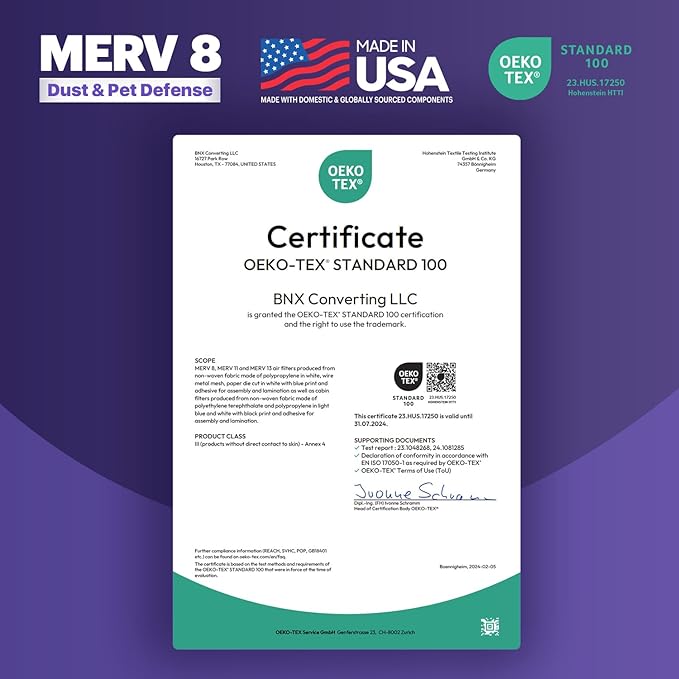 BNX TruFilter 10x30x1 Air Filter MERV 8 (4-Pack) - MADE IN USA – Dust & Pet Defense Electrostatic Pleated Air Conditioner HVAC AC Furnace Filters for Dust, Pet, Mold, Pollen MPR 600 – 700 & FPR 5