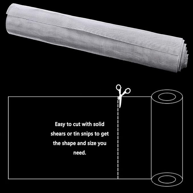 Generic 304 Stainless Steel Screen - 20 Mesh - 1.1Mm Hole Drain Cover Mesh - Durable Metal Filter Roof Vent/Kitchen/Garden Cover Net,Silver,1.2x5m(45x196inch)