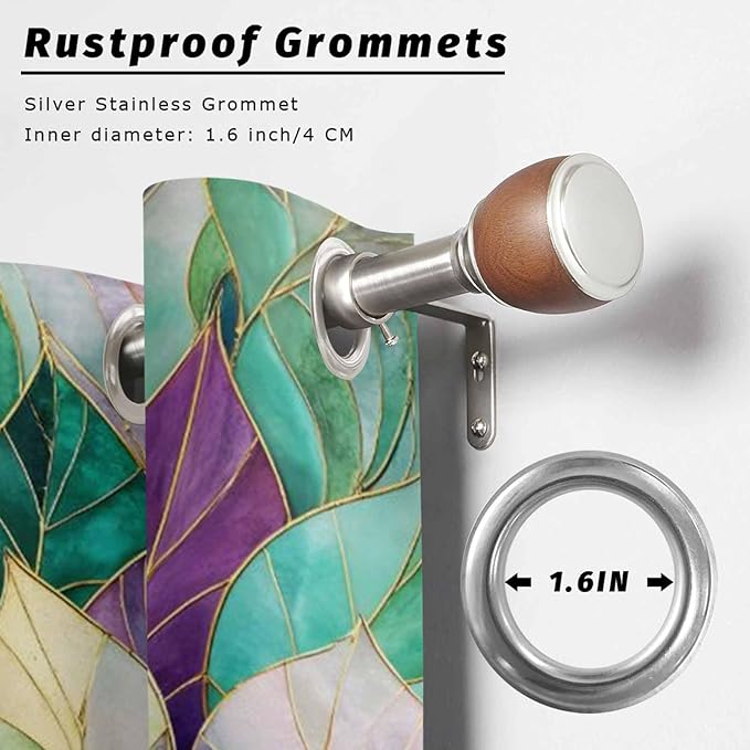 Leaves Outdoor Curtains for Patio Gorgeous Leaf Abstract Spring Waterproof Outside Curtains with Grommet Top Weatherproof Curtain for Cabana Pergola Gazebo, 2 Pack, 54" W x 84" L