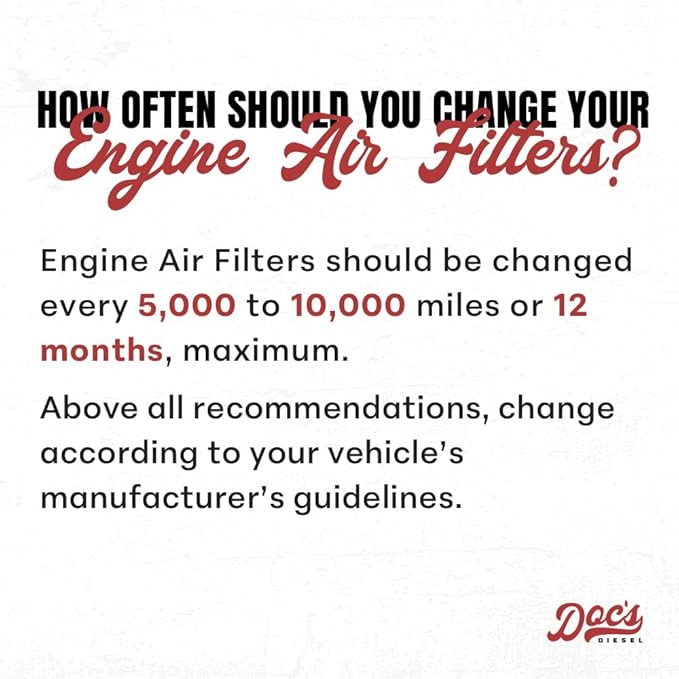 Doc's Diesel Engine Air Filter DPA5378 | Compatible with Dodge RAM 2500, 3500 5.9L Cummins 1994-2002 | Replaces 46272