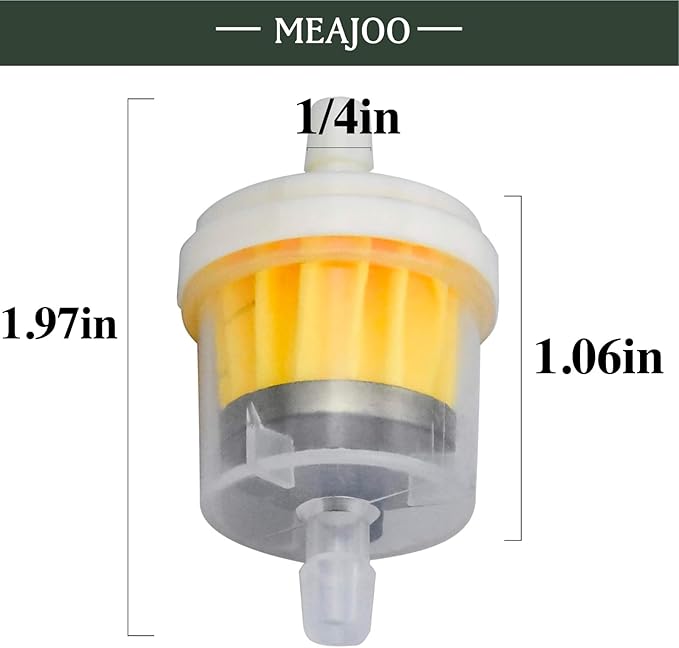 6PCS 1/4" 6mm-7mm Gas Inline Fuel Filter, with magnet, Fit for ATV Scooter Moped Go Kart Dirt Bikes Snowblower Motorcycle Lawnmower Taotao Small Tractors Snowmobiles Garden Tillers Generators