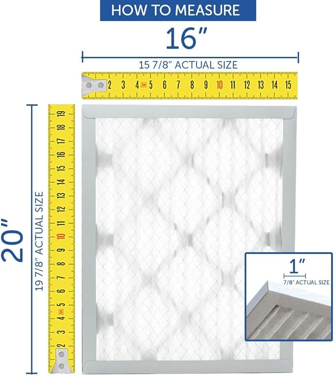 Filters Fast 16x25x2 Pleated Air Filter Merv 13, 2 inch AC Furnace Air Filters, Made in the USA, Actual Size 15.5x24.5x1.75, 6 Pack