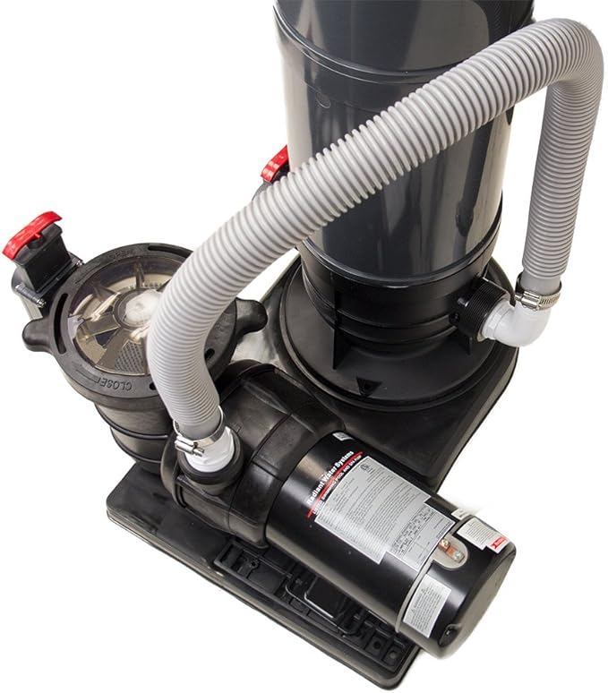 Rx Clear Radiant Cartridge Filter System for Above Ground Pools | 1 HP Extreme Force Pump | 200 Sq. Ft. Cartridge | 115V Single Speed | For Pools up to 15,000 Gallons | 1 ½" Inch Threaded Ports