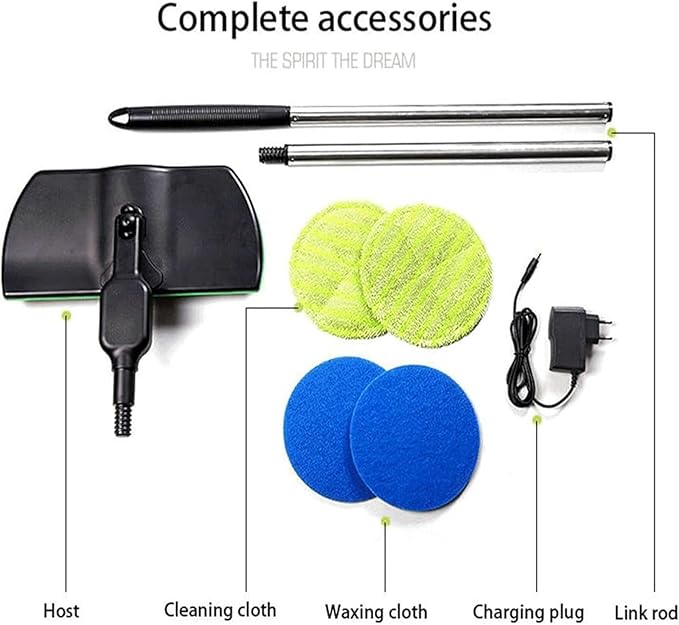 Spinning Cleaner Vacuum,Electric Mops for Floor Cleaning,Cordless Electric Mop,Floor Scrubber and Polisher Machine,Buffer Polisher for Home with Replacement Pad，Includes 6 PCS Cleaning Cloths