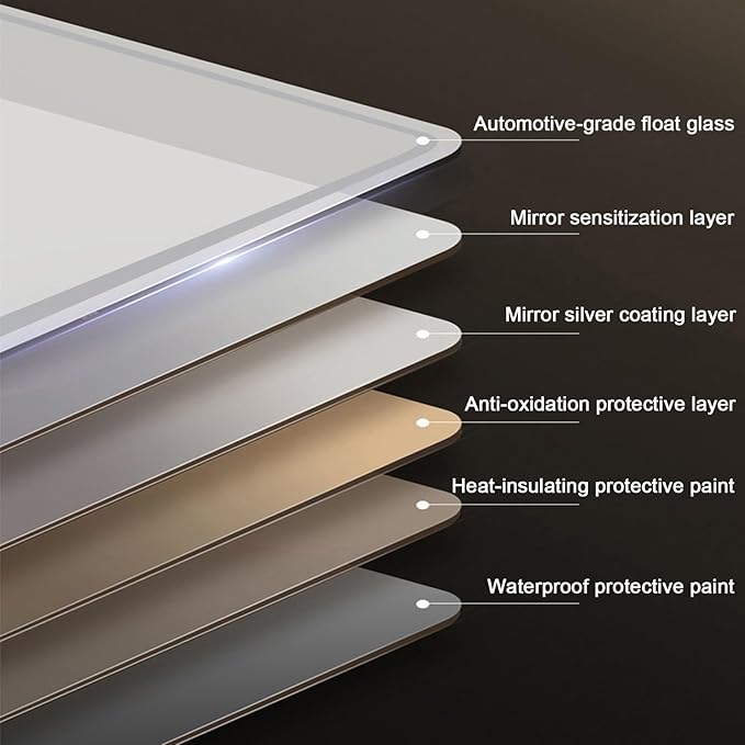 Bathroom Led Mirror ，Bathroom Mirror with LED Lights，Backlit Bathroom Mirror ，LED Mirror for Bathroom，Backlit Lighted Makeup Mirror，with Touch Sensor/Dimming/Demister pad(B,H100*W50cm/H39.4*W19.7IN)