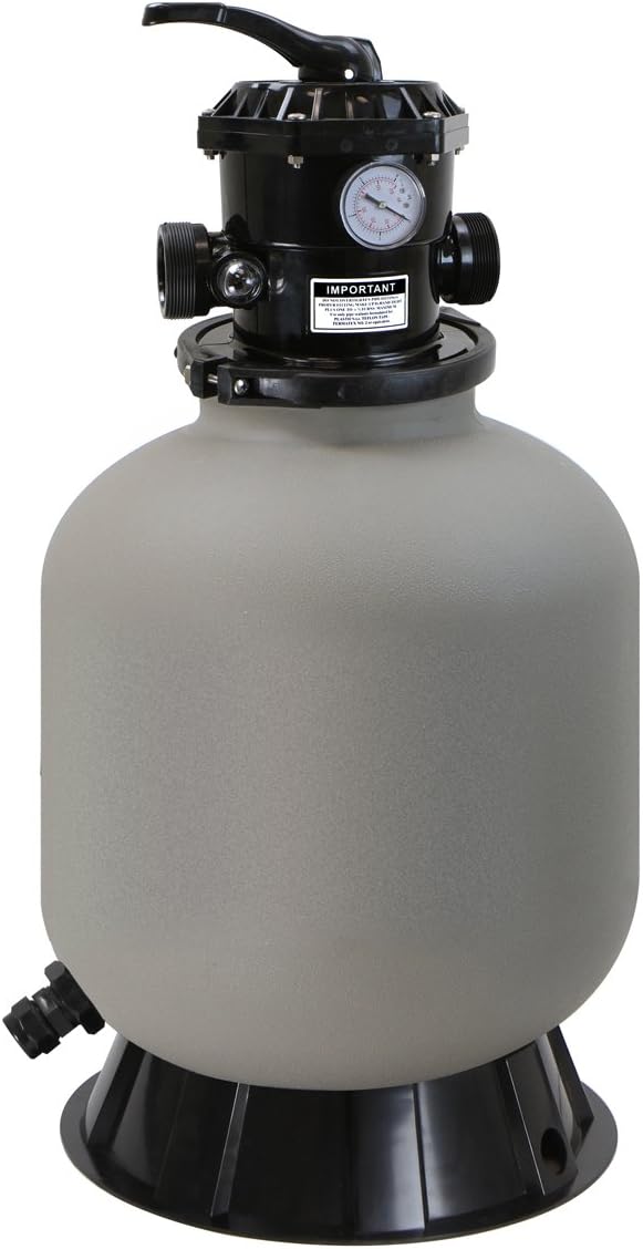 XtremepowerUS 16" Above Inground Swimming Pool Sand Filter System 7-Way Port Valve Pool Filter 21,000 Gallons