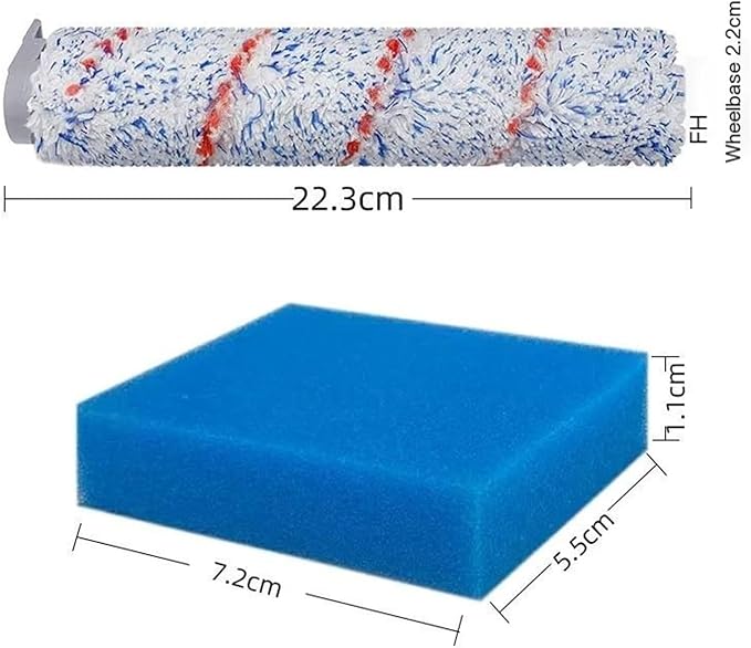 Hand-held Floor Scrubbers Roller Brush Hepa Filter Sponge Parts。Compatible for Tineco IFloor S/IFloor / HF10E-01 。Wet Dry Vacuum Cleaner Replacement Spare (Color : Set F)
