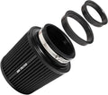 3" 3.5" 4" Inlet Car Replacement Cold Air Intake Filter 76mm 89mm 102mm 3 Sizes in 1 High Flow Performance Cone Air Filter (Black)