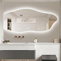 JSLJDM 500 X1000 mm Illuminated Backlit LED Bathroom Mirror, Wall Mounted Multifunction Bathroom Vanity Mirror with Lights and Demister Pad, Energy-Saving Illuminated Smart Mirror