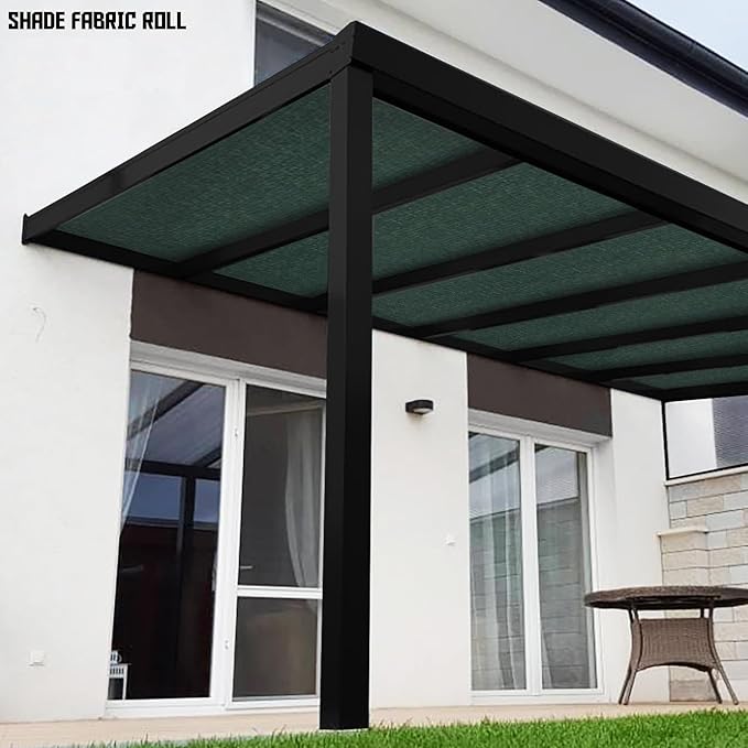 TANG Sun Shade Fabric Roll 8'x35' Shade Cloth for Garden Dark Green HDPE Mesh Shading Pergola Cover Replacement Canopy, 95% Blockage Sunshades for Outdoor Patio Backyard Plant