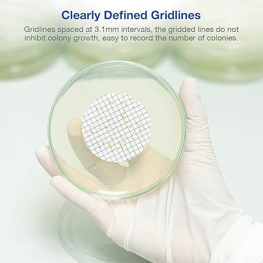SimPure MCE Gridded Membrane Filter Sterile, 47mm Diameter and 0.45um Pore Size, Individual Pack Membrane Disc Filter, Hydrophilic Filter Paper, Pack of 2000