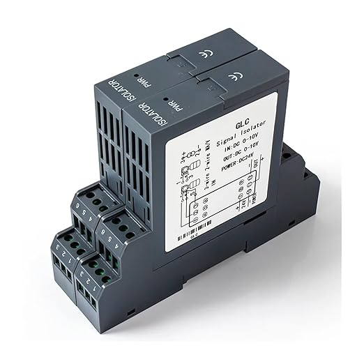 Analog Signal Isolator 4-20mA Signal Isolator Din Rail Mount 0.5% FS Precision for Industrial Automation PLC Control System(1 in 1 Out,Output 0-20MA_Input 0-20MA_DC24V)
