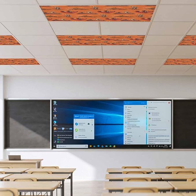 Cowboys Horses 1 Pc Fluorescent Light Cover 4 x 2 Feet, Desert Ethnic Winds Orange Background Covers for Ceiling Lights Magnetic Light Cloth Filter for Classroom Office Home