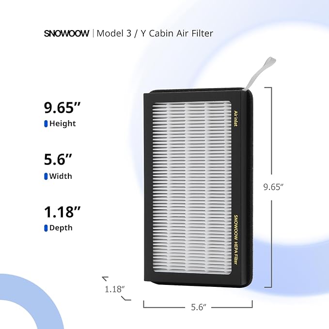 Tesla Model 3/Y HEPA Cabin Air Filter 4 Pack - PM2.5 Activated Carbon Replacement for Model 3 Model Y (2016-2025) H13 True HEPA