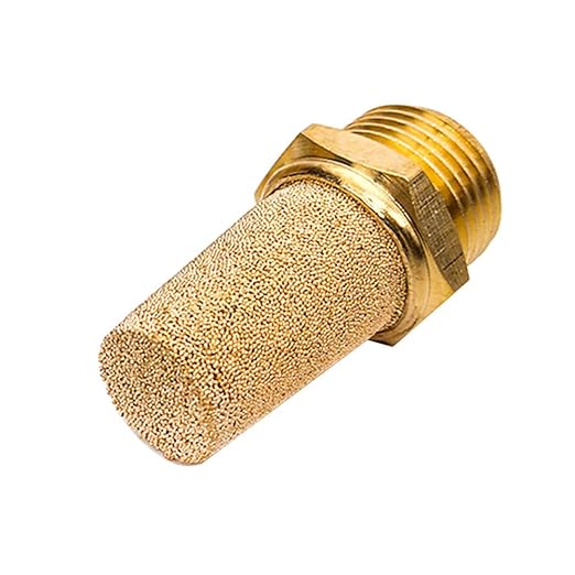 Beduan 3Pcs Pneumatic Brass Exhaust Muffler Filter,3/4" Male Thread Hex Sintered Silencer Air Line Fitting