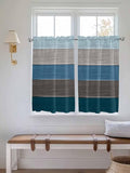 Retro Farm Blue Gray Wood Grain Window Valance Curtains, Rustic Wooden Plank Light Filtering Kitchen Valance with 3-inch Rod Pocket for Living Room Bathroom Bedroom,2 Panel,42x45In