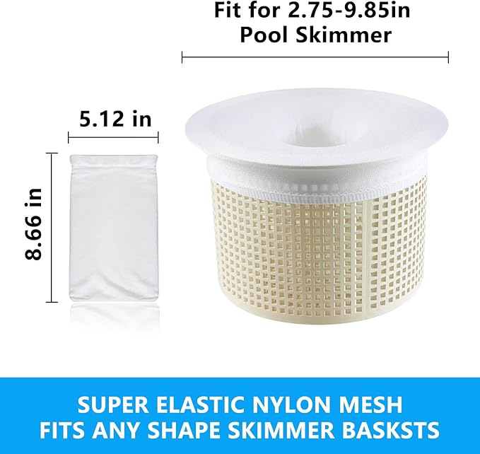30 Pack Pool Skimmer Socks, Pool Filter Socks Net Saver for Inground and Above Ground Pools/Pool Skimmer Baskets, Mesh Screen Liner Skimmers Cleans Debris and Leaves